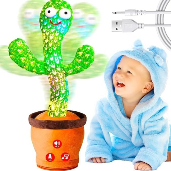 Dancing Talking Cactus Baby Toy (Re-chargeable), Mimicking Recording Toy Repeats What You Say, Singing 120 Songs Toddler Toys Gifts for Valentine's Day Easter for Kids Autism Toys for Kids Dancing Talking Cactus Baby Toy (Re-chargeable), Mimicking Recording Toy Repeats What You Say, Singing 120 Songs Toddler Toys Gifts for Valentine's Day Easter for Kids Autism Toys for Kids
