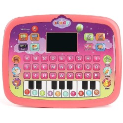 Fantastic-Kids-Toys Educational Board for Kids with LED Display Learning Alphabet Numbers Words Music Math Early Development Interactive Electronic Toy for Boys Girls Age 3+ (Pink)