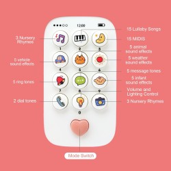 Felly Toy 1 Year Baby Mobile Phone, Toy from 6 9 Months Baby Phone, Learning Fun Smart Phone with Songs Sounds Words Phrases and Flashing Lights, Children's Toy Gift 1 Year Girl
