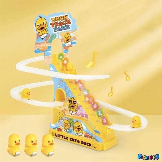 Kidology Electric Stair Climbing Track Toy for Kids, Duck Roller Coaster Toys with Flashing Lights and Music for Toddlers Boys and Girls (3 Duck Slide) Kidology Electric Stair Climbing Track Toy for Kids, Duck Roller Coaster Toys with Flashing Lights and Music for Toddlers Boys and Girls (3 Duck Slide)