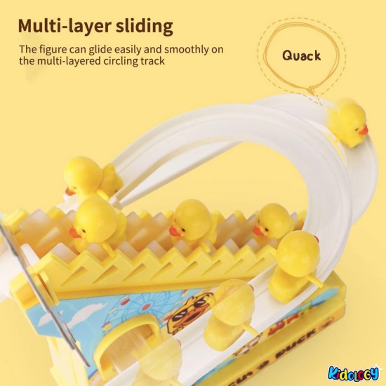 Kidology Electric Stair Climbing Track Toy for Kids, Duck Roller Coaster Toys with Flashing Lights and Music for Toddlers Boys and Girls (3 Duck Slide) Kidology Electric Stair Climbing Track Toy for Kids, Duck Roller Coaster Toys with Flashing Lights and Music for Toddlers Boys and Girls (3 Duck Slide)