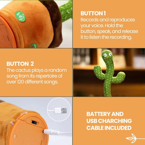 MAGIC SELECT Dancing Cactus with Electronic Movement, Lights and 120 Songs. House Decoration. Internal Battery MAGIC SELECT Dancing Cactus with Electronic Movement, Lights and 120 Songs. House Decoration. Internal Battery