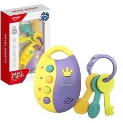 Medical Silicone Baby Birther Car Keys with 12 Tone Button Remote Toy Car Starter Tones with Alarm and Music Effects - 3 Pieces