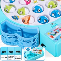 yoptote Table Fishing Game Musical Toy Educational Gifts Halloween Fish Rotating Colorful Electric Toys for Boys Girls 3 4 5 Years Old