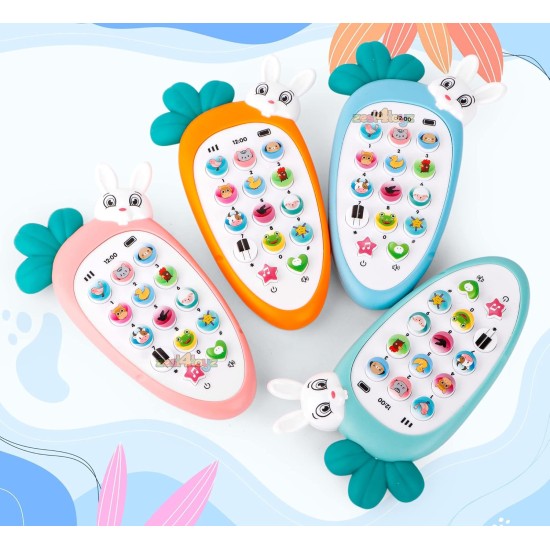 zest 4 toyz Mobile Phone Toys for Kids Smart Phone Cordless Feature Rabbit Mobile Musical Sound Toys with Smart Light Battery Operated Birthday Gifts for Girls Boys (Pack of 1 )Battery Included