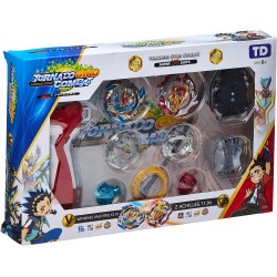 Generic 4 pieces bey battle gyro burst Beyblade evolution attack set for battling top game metal (4D ROTARY) top superpower battle suit with launcher and arena metal fight battle fusion
