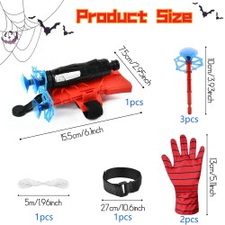Niumowang Spider Launcher Glove, Kids Spider Hero Gloves, Spiderman Toy Glove, Spiderman Web Shooter, Launcher Toy, Wrist Toy Set, Cosplay Glove Launcher