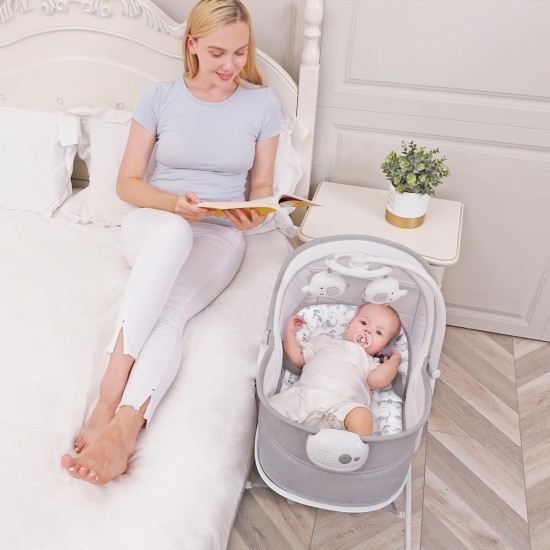 Fantastic-Kids-Toys 6 in 1 Baby Bassinet, Adjustable Backrest, Portable Mini Crib, Baby Crib, Bedside Crib, Bassinet for Adults, Rocking Bed for Baby Calming (08463) Fantastic-Kids-Toys 6 in 1 Baby Bassinet, Adjustable Backrest, Portable Mini Crib, Baby Crib, Bedside Crib, Bassinet for Adults, Rocking Bed for Baby Calming (08463)