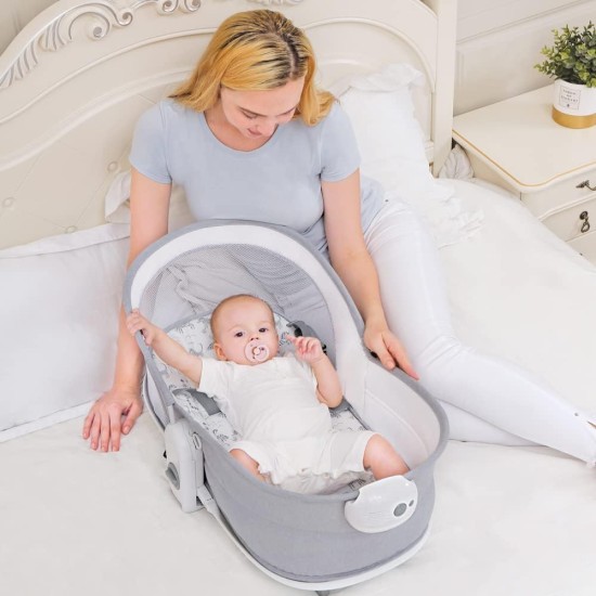 Fantastic-Kids-Toys 6 in 1 Baby Bassinet, Adjustable Backrest, Portable Mini Crib, Baby Crib, Bedside Crib, Bassinet for Adults, Rocking Bed for Baby Calming (08463) Fantastic-Kids-Toys 6 in 1 Baby Bassinet, Adjustable Backrest, Portable Mini Crib, Baby Crib, Bedside Crib, Bassinet for Adults, Rocking Bed for Baby Calming (08463)