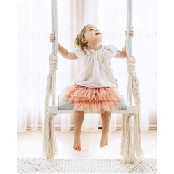 INS Style Baby Swing Chair Hanging Swings Set Children Toy Rocking Solid Wood Seat with Cushion Safety Baby Spullen Indoor Baby Room Decor