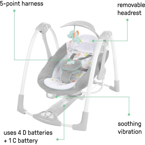Ingenuity Convert Me Portable Swing with Attached Toys - (Silver and White) Ingenuity Convert Me Portable Swing with Attached Toys - (Silver and White)