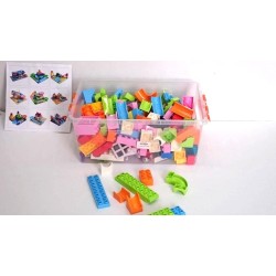 Building blocks jumbo box - free assembling big size blocks for beginners and structure slope with metal ball rolling on a path- unisex