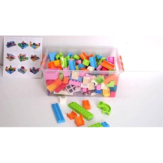 Building blocks jumbo box - free assembling big size blocks for beginners and structure slope with metal ball rolling on a path- unisex Building blocks jumbo box - free assembling big size blocks for beginners and structure slope with metal ball rolling on a path- unisex