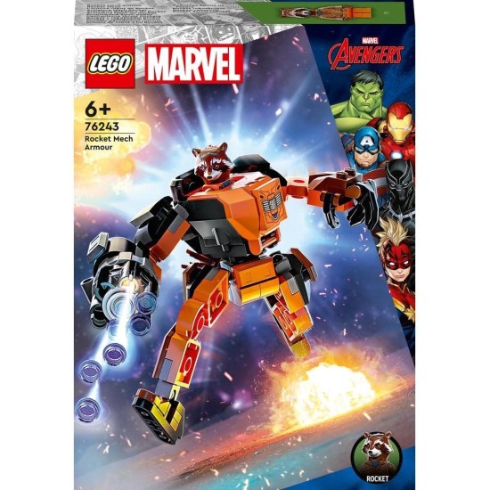 LEGO® Marvel Rocket Mech Armour 76243 Building Toy Set (98 Pieces) LEGO® Marvel Rocket Mech Armour 76243 Building Toy Set (98 Pieces)