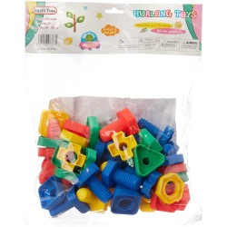 Screw building blocks plastic insert blocks nut shape toys for children Educational - Winnie Toys - small size