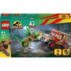 LEGO® Jurassic World Dilophosaurus Ambush 76958 Building Toy Set; Fun Playset for Kids Who Love Dinosaurs and Cars; Gift Idea for Ages 6 and up (211 Pieces)
