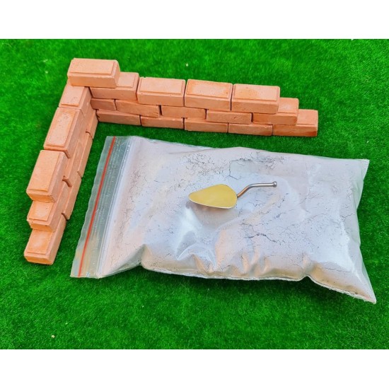 Mini Bricks for Masonry - Building Bricks - 1 Small Building Rulers - Building Mix - 100 Pcs Real Red Bricks