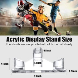 4 Pieces Clear Acrylic Ball Stand Display Stand Triangle Basketball Display Stand Holder Clear Ball Display Rack for Footballs Basketballs Volleyballs Soccer Balls Bowling Ball Display