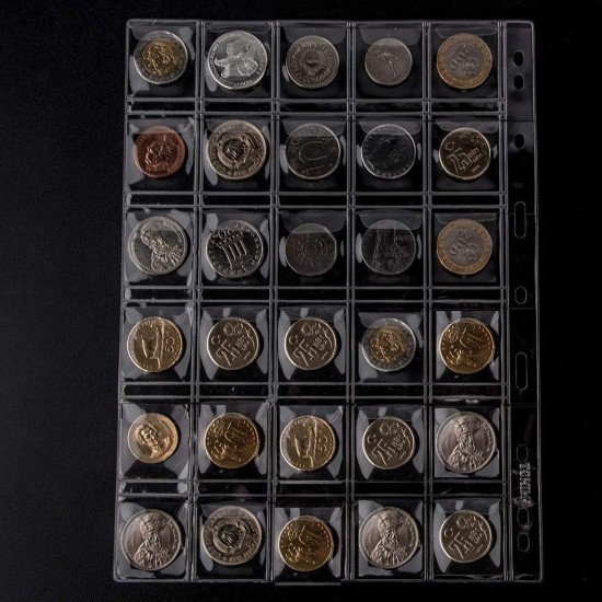 5 Sheets x 30 Pockets Plastic Coin Collector Binder 30 Pockets in Paper for Coin Collectors 5 Sheets x 30 Pockets Plastic Coin Collector Binder 30 Pockets in Paper for Coin Collectors
