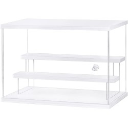 Acrylic Display Case, Clear Display Storage Box Countertop Cube, 3 Tiers with 2 Removable Ladder Shelves Dustproof Protection Showcase for Action Figures, Any Toys, Collectibles - 12.4x7x8.6in