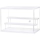 Acrylic Display Case, Clear Display Storage Box Countertop Cube, 3 Tiers with 2 Removable Ladder Shelves Dustproof Protection Showcase for Action Figures, Any Toys, Collectibles - 12.4x7x8.6in