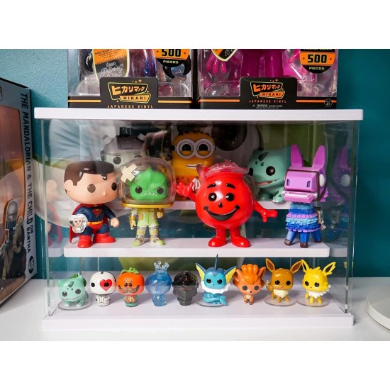 Acrylic Display Case Stand Funko Pop Display Case with 2 Ladder Shelves Clear Dustproof Protection Storage Display Box for Collectibles, Action Figures, Miniature Figurines, White (12.4x7x8.6in) Acrylic Display Case Stand Funko Pop Display Case with 2 Ladder Shelves Clear Dustproof Protection Storage Display Box for Collectibles, Action Figures, Miniature Figurines, White (12.4x7x8.6in)
