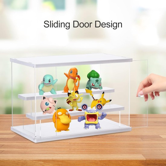 Acrylic Display Case Stand Funko Pop Display Case with 2 Ladder Shelves Clear Dustproof Protection Storage Display Box for Collectibles, Action Figures, Miniature Figurines, White (12.4x7x8.6in) Acrylic Display Case Stand Funko Pop Display Case with 2 Ladder Shelves Clear Dustproof Protection Storage Display Box for Collectibles, Action Figures, Miniature Figurines, White (12.4x7x8.6in)