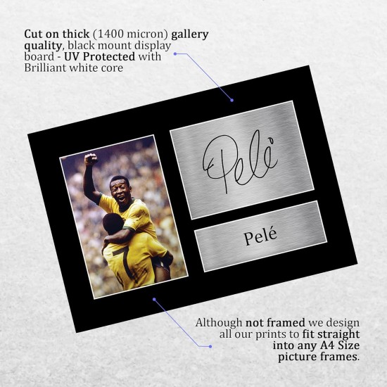 HWC Trading Pele Signed A4 Printed Autograph Brazil Print Photo Picture Display HWC Trading Pele Signed A4 Printed Autograph Brazil Print Photo Picture Display