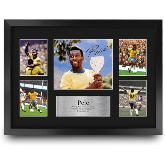 HWC Trading Pele Signed A4 Printed Autograph Brazil Print Photo Picture Display HWC Trading Pele Signed A4 Printed Autograph Brazil Print Photo Picture Display