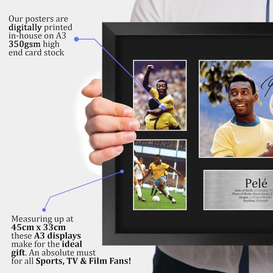 HWC Trading Pele Signed A4 Printed Autograph Brazil Print Photo Picture Display HWC Trading Pele Signed A4 Printed Autograph Brazil Print Photo Picture Display