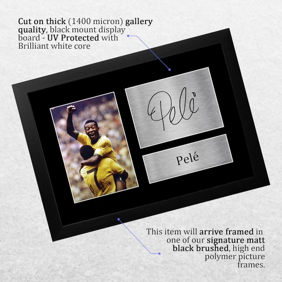 HWC Trading Pele Signed A4 Printed Autograph Brazil Print Photo Picture Display HWC Trading Pele Signed A4 Printed Autograph Brazil Print Photo Picture Display