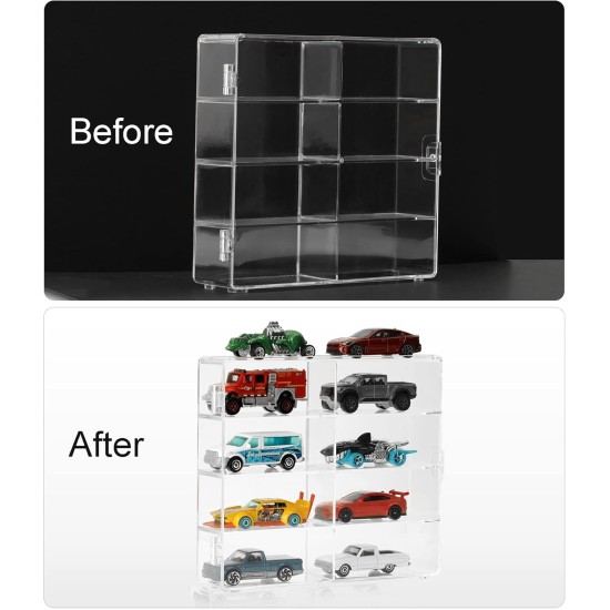KISLANE Acrylic Display Case Compatible with Toy Cars, Matchbox Cars, 8 Slots Display Case for Toy Cars, Matchbox Cars (Small-8 Slots) KISLANE Acrylic Display Case Compatible with Toy Cars, Matchbox Cars, 8 Slots Display Case for Toy Cars, Matchbox Cars (Small-8 Slots)