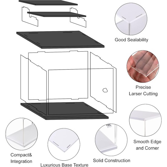 LileZbox Acrylic Display Case, Versatile Collectibles Display Showcase for Action Figures Toys,with Display Stand,1 Pack LileZbox Acrylic Display Case, Versatile Collectibles Display Showcase for Action Figures Toys,with Display Stand,1 Pack
