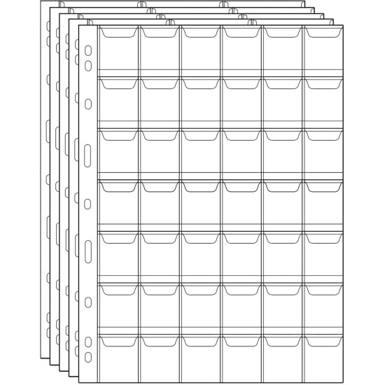 Uncle Paul Coin Pocket Pages - 42 Compartments Standard 9 Hole Coin Pocket Inserts Collector Sleeves for Coins 5 Sheets CS03542 Uncle Paul Coin Pocket Pages - 42 Compartments Standard 9 Hole Coin Pocket Inserts Collector Sleeves for Coins 5 Sheets CS03542
