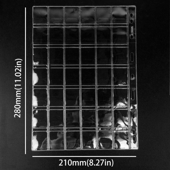 Uncle Paul Coin Pocket Pages - 42 Compartments Standard 9 Hole Coin Pocket Inserts Collector Sleeves for Coins 5 Sheets CS03542 Uncle Paul Coin Pocket Pages - 42 Compartments Standard 9 Hole Coin Pocket Inserts Collector Sleeves for Coins 5 Sheets CS03542