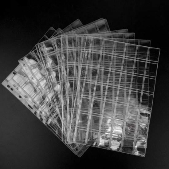Uncle Paul Coin Pocket Pages - 42 Compartments Standard 9 Hole Coin Pocket Inserts Collector Sleeves for Coins 5 Sheets CS03542 Uncle Paul Coin Pocket Pages - 42 Compartments Standard 9 Hole Coin Pocket Inserts Collector Sleeves for Coins 5 Sheets CS03542