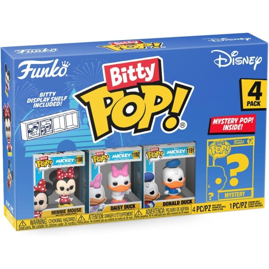 Funko Bitty Pop! Disney Mini Collectible Toys 4-Pack - Minnie Mouse, Daisy Duck, Donald Duck & Mystery Chase Figure (Styles May Vary) Funko Bitty Pop! Disney Mini Collectible Toys 4-Pack - Minnie Mouse, Daisy Duck, Donald Duck & Mystery Chase Figure (Styles May Vary)