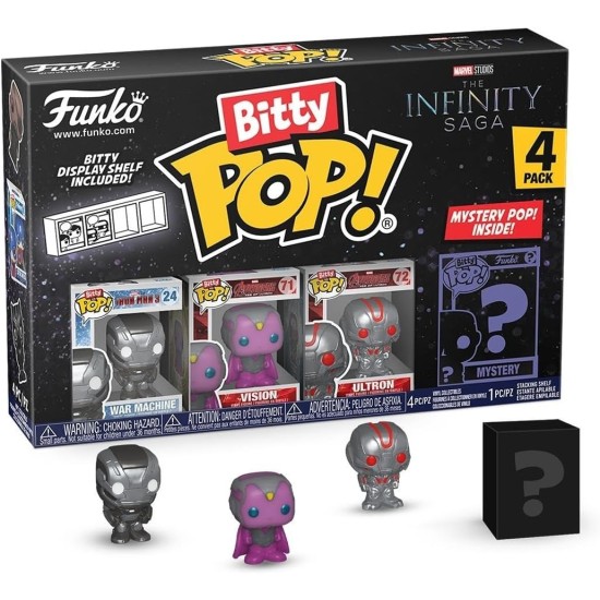 Funko Bitty Pop! Marvel Mini Collectible Toys 4-Pack - War Machine, Vision, Ultron & Mystery Chase Figure (Styles May Vary) Funko Bitty Pop! Marvel Mini Collectible Toys 4-Pack - War Machine, Vision, Ultron & Mystery Chase Figure (Styles May Vary)