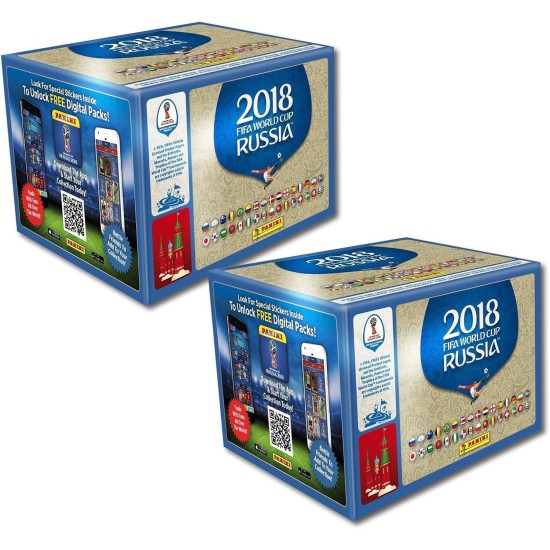 Panini Fifa World Cup 2018 - Sticker WM Russia 2018-2 displays with 50 bags each = 100 bags = 500 stickers - series consists of 670 pictures - version NL, BE, LU and other countries Panini Fifa World Cup 2018 - Sticker WM Russia 2018-2 displays with 50 bags each = 100 bags = 500 stickers - series consists of 670 pictures - version NL, BE, LU and other countries