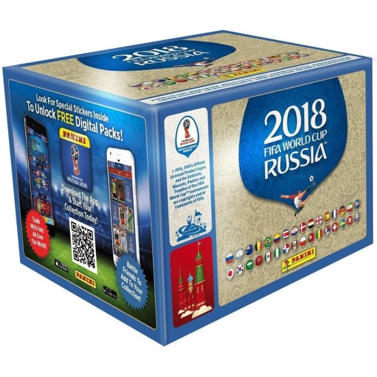 Panini Fifa World Cup 2018 - Sticker WM Russia 2018-2 displays with 50 bags each = 100 bags = 500 stickers - series consists of 670 pictures - version NL, BE, LU and other countries Panini Fifa World Cup 2018 - Sticker WM Russia 2018-2 displays with 50 bags each = 100 bags = 500 stickers - series consists of 670 pictures - version NL, BE, LU and other countries