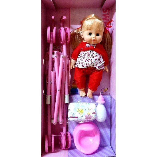 KEESS Baby Doll With Baby Cart, Potty And Diaper - 2725601174582 KEESS Baby Doll With Baby Cart, Potty And Diaper - 2725601174582