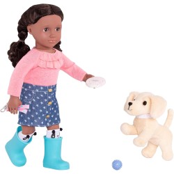 Our Generation Pet Play Outfit with Dog Leash for 18" Dolls - Playful Pickup