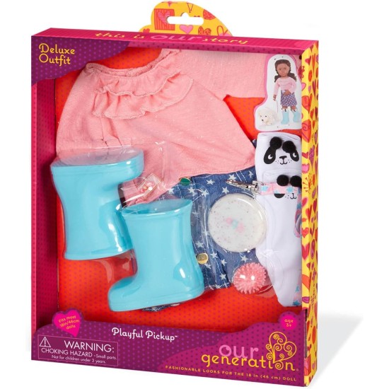 Our Generation Pet Play Outfit with Dog Leash for 18" Dolls - Playful Pickup Our Generation Pet Play Outfit with Dog Leash for 18" Dolls - Playful Pickup