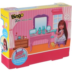 Bingo Koki Doll with Makeup Table, 9 Pieces - Multi Color