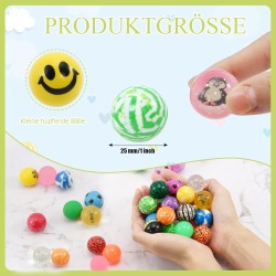 Dazarey Bouncy Balls, Pack of 100 Bouncy Balls for Children, 27 mm Bouncy Balls, Colourful Bouncy Balls for Children's Birthday Party Favours, Rewards in the Classroom