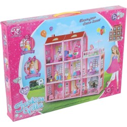 Fashion Villa 953 House Assembly Toy with Doll Set, 156 Pieces - Multi Color
