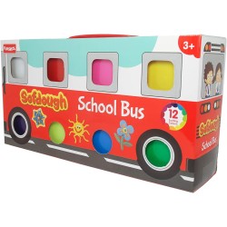 Funskool Nilco 9300700 School Bus Modeling Soft Dough Set Contains 8 Different Colours In Small Boxes For Kids With Endless Hours Of Entertainment - Multi Colour