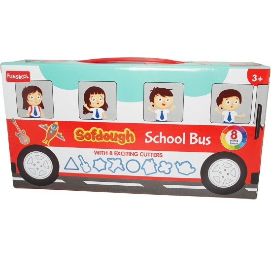 Funskool Nilco 9300700 School Bus Modeling Soft Dough Set Contains 8 Different Colours In Small Boxes For Kids With Endless Hours Of Entertainment - Multi Colour Funskool Nilco 9300700 School Bus Modeling Soft Dough Set Contains 8 Different Colours In Small Boxes For Kids With Endless Hours Of Entertainment - Multi Colour