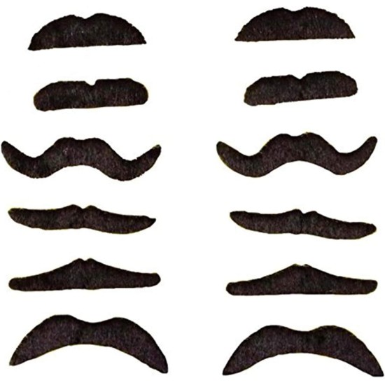 Generic 12Pcs Fake Mustaches Funny Fake Beard Whisker for Halloween, Christmas, Parties, Kids, Favors, Adults, Fun, Birthday, Games, Home