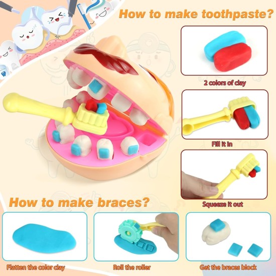 CORPER TOYS Corpert Toys Dentist Playdough Set for Kids Ages 4-8 with Dental Kit Drill and Fill Tools Doctor Diy Playset for Toddlers Color Dough Art Craft Gift Set for Birthday Christmas CORPER TOYS Corpert Toys Dentist Playdough Set for Kids Ages 4-8 with Dental Kit Drill and Fill Tools Doctor Diy Playset for Toddlers Color Dough Art Craft Gift Set for Birthday Christmas